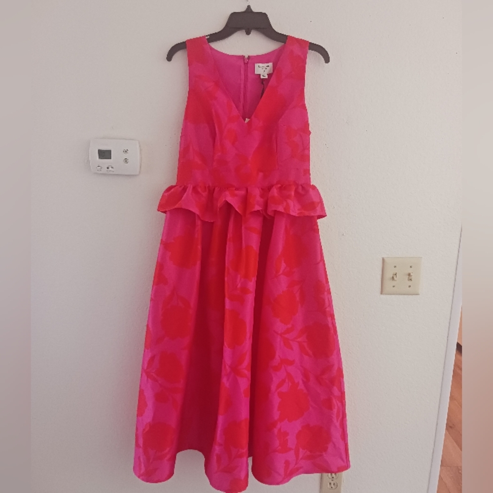 Kate Spade‎ Peplum Rose Midi Dress - Picture 4 of 10